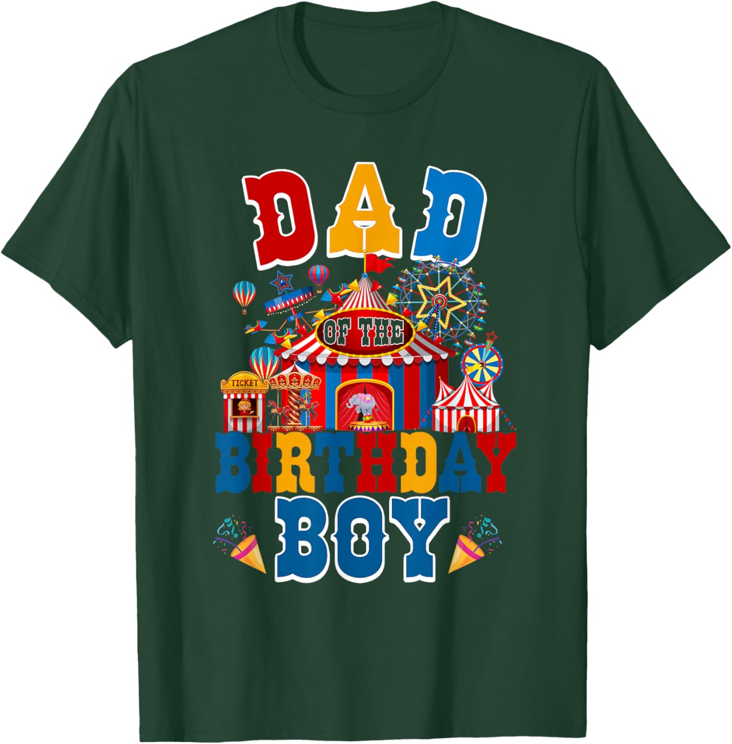 Dad of The Birthday for Boy Circus Carnival Theme Party T-Shirt - T-Shirt | Forest