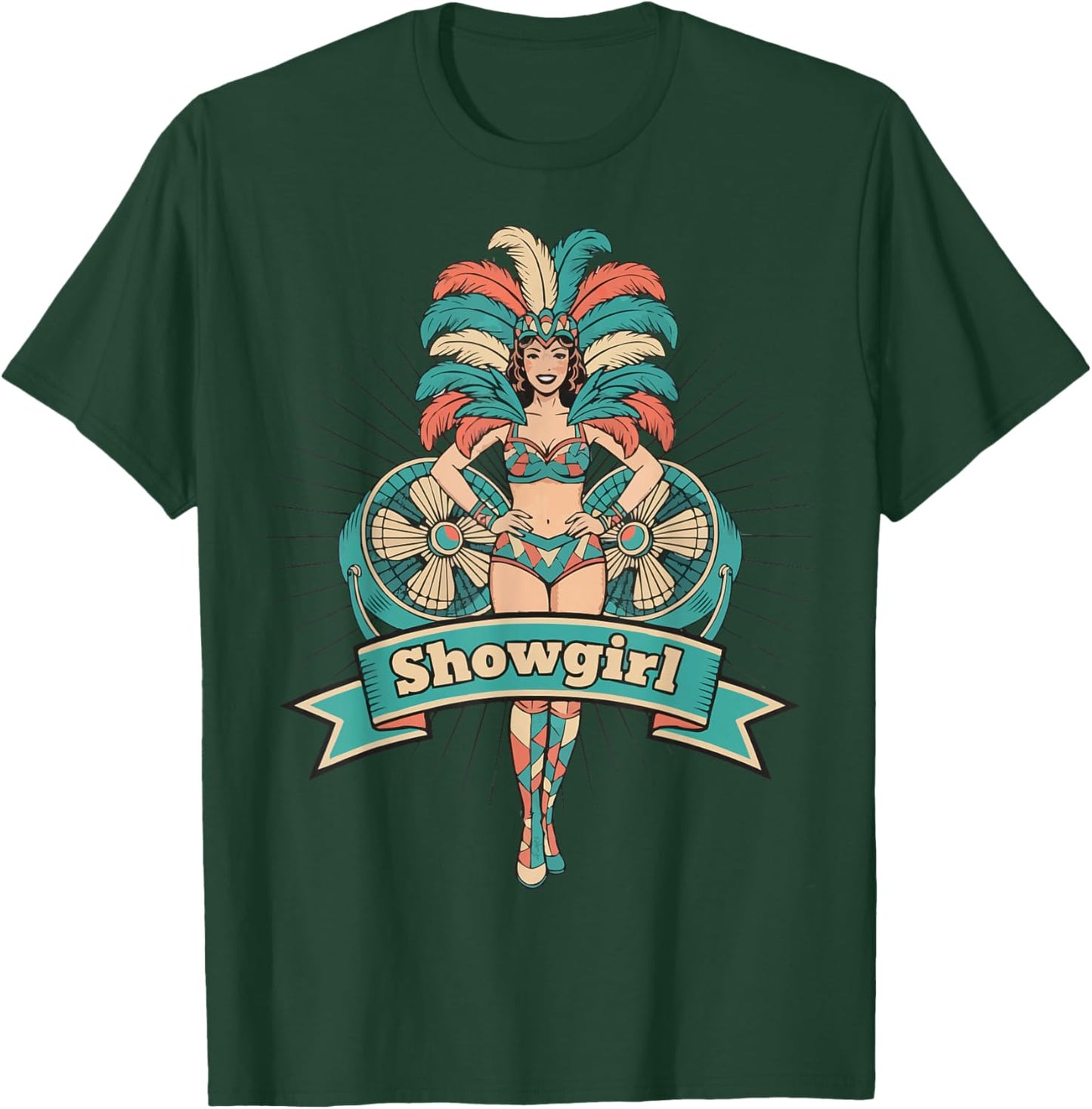 Showgirl Carnival Costume Extravaganza Art T-Shirt - T-Shirt | Forest