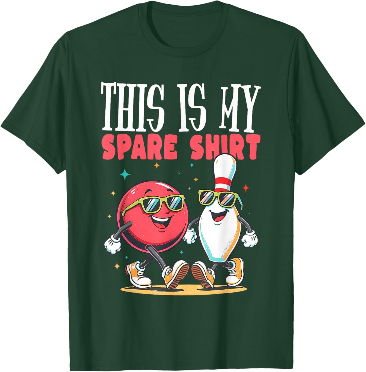 This is My Spare Retro Bowling Funny Bowler Team T-Shirt - T-Shirt | Forest