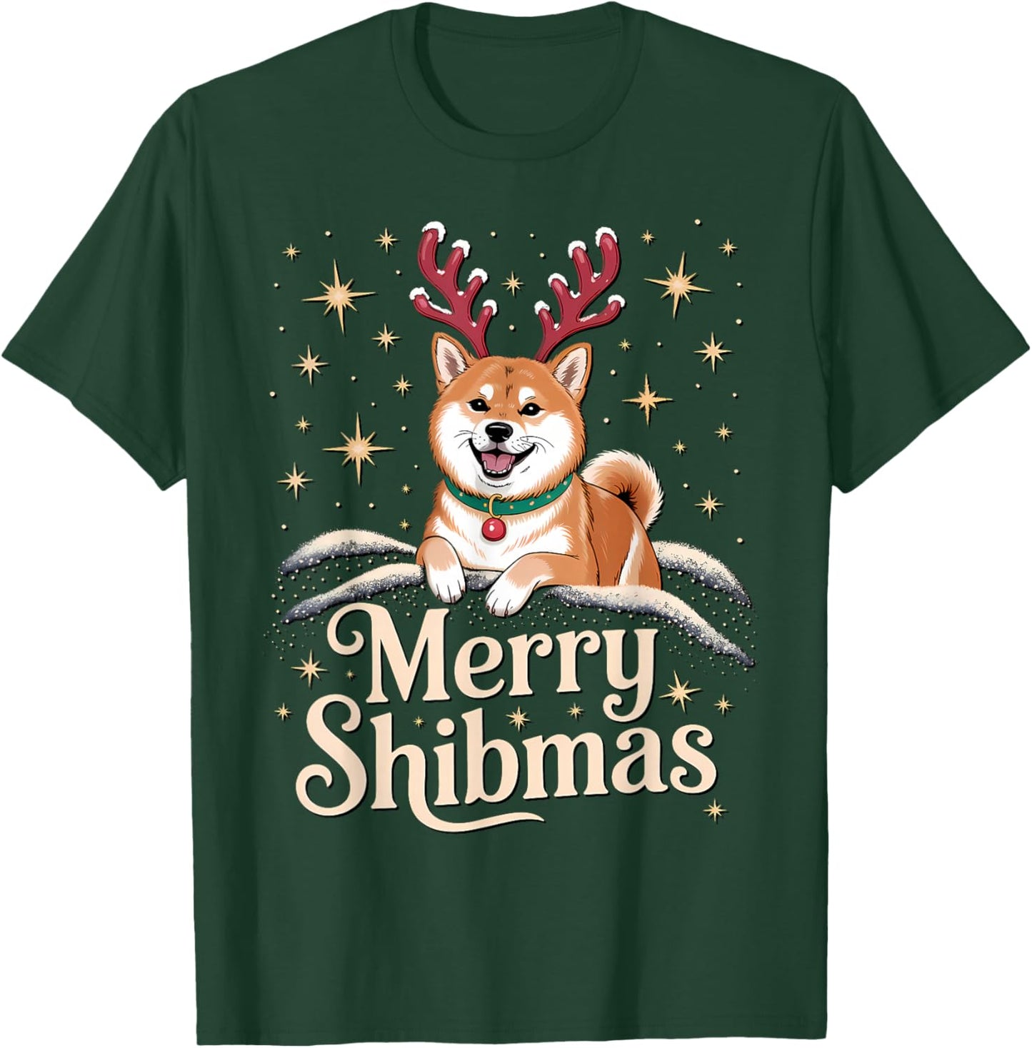 Merry Shibmas – Funny Shiba Inu Christmas T-Shirt - T-Shirt | Forest
