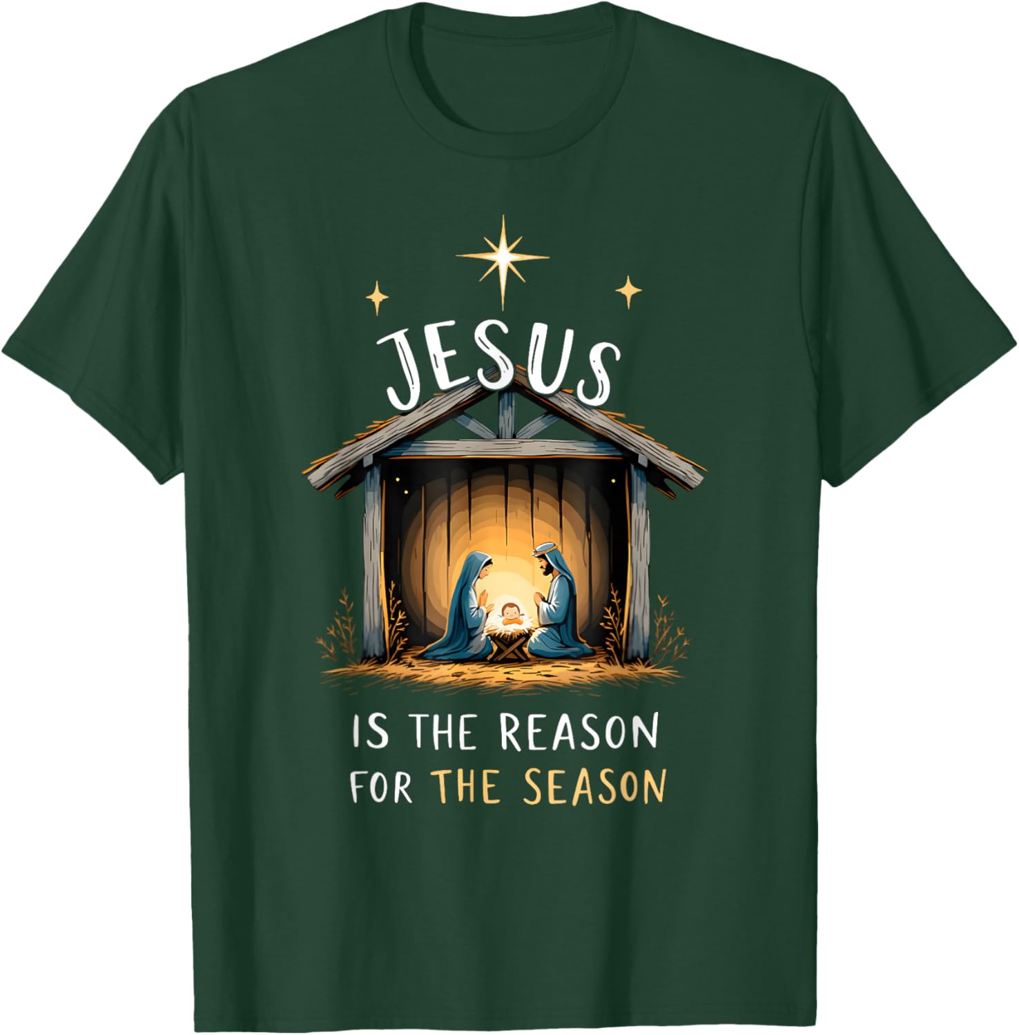 Jesus is The Reason for The Season Christmas Xmas Christian T-Shirt - T-Shirt | Forest