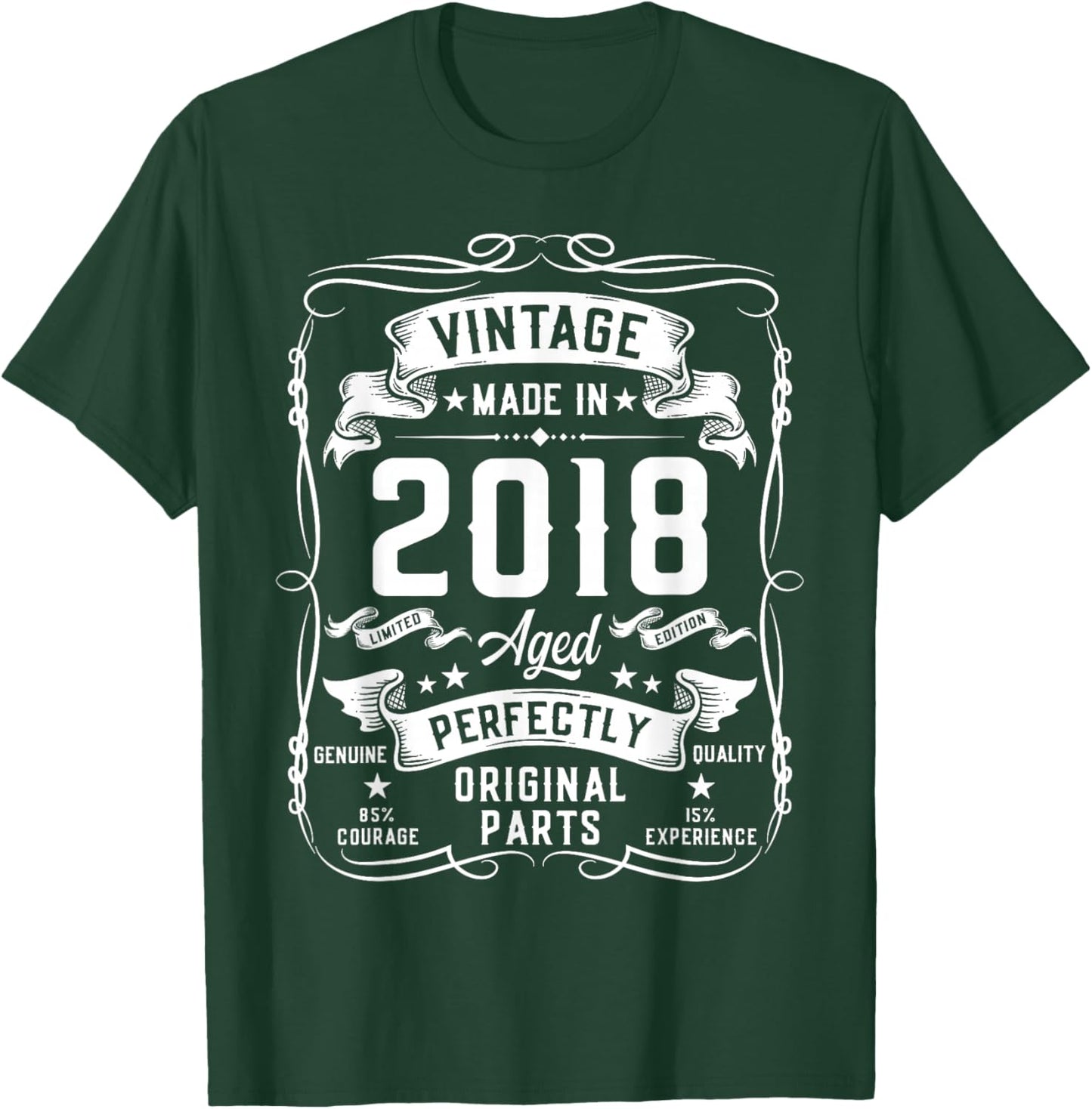 Vintage 2018 8yr 8th Birthday Gifts Boys Girls 8 Year Old T-Shirt - T-Shirt | Forest