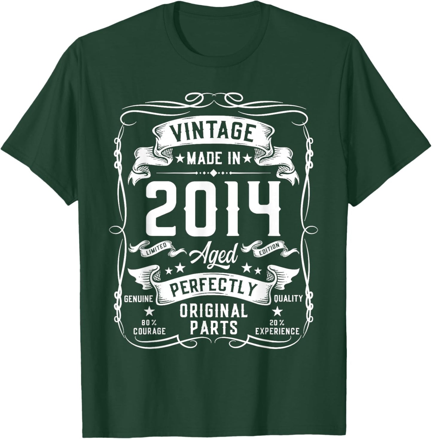 Vintage 2014 12yr 12th Birthday Gifts Boys Girls 12 Year Old T-Shirt - T-Shirt | Forest