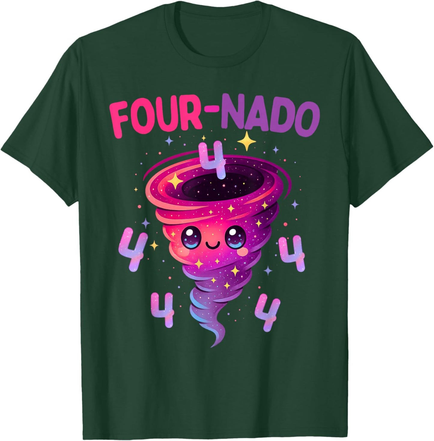 Four Nado Warning 4th Birthday Cute Tornado Themed Kids T-Shirt - T-Shirt | Forest