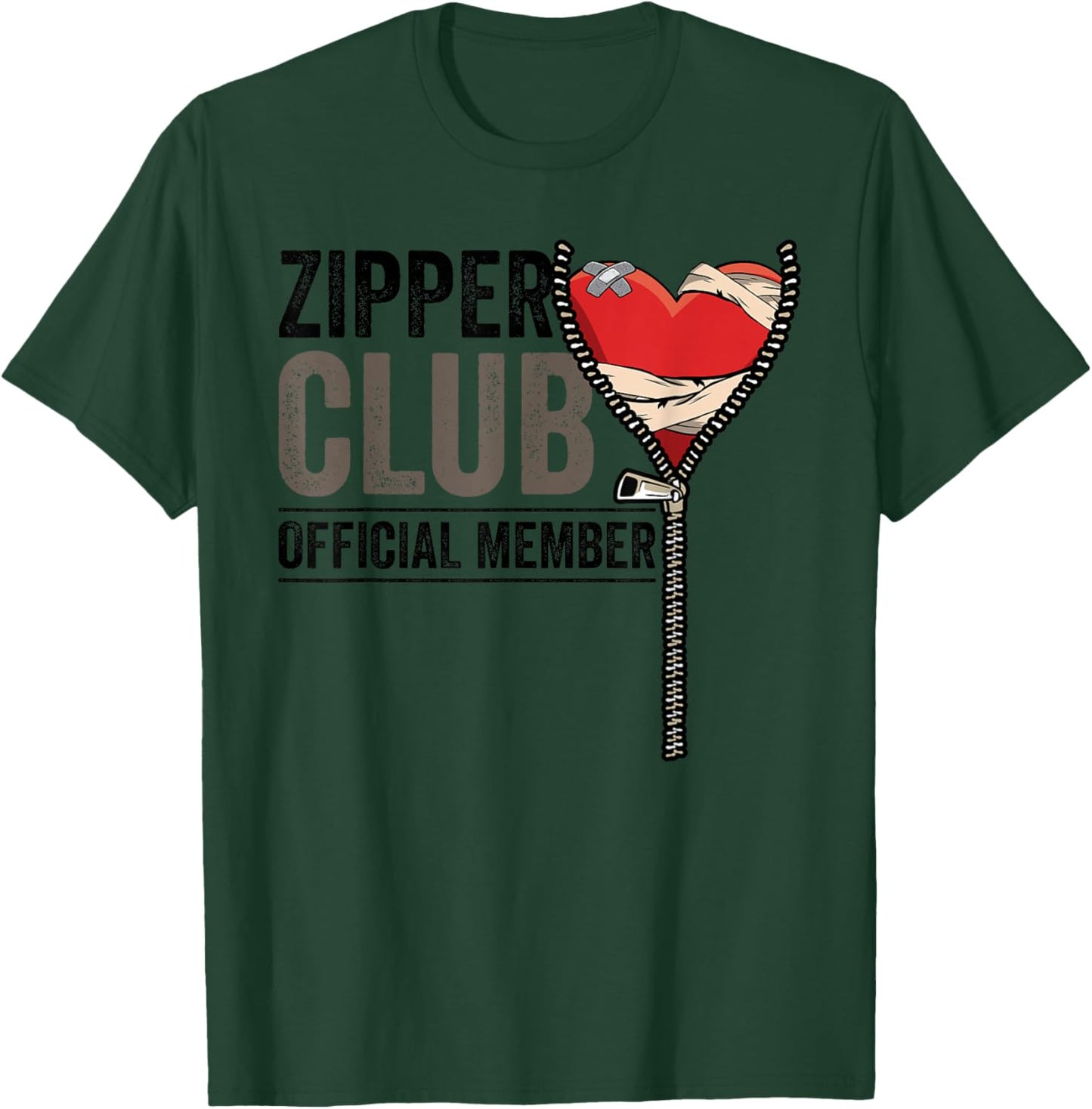 Open Heart Surgery Survivor Zipper Club Member Get Well Gift T-Shirt - T-Shirt | Forest