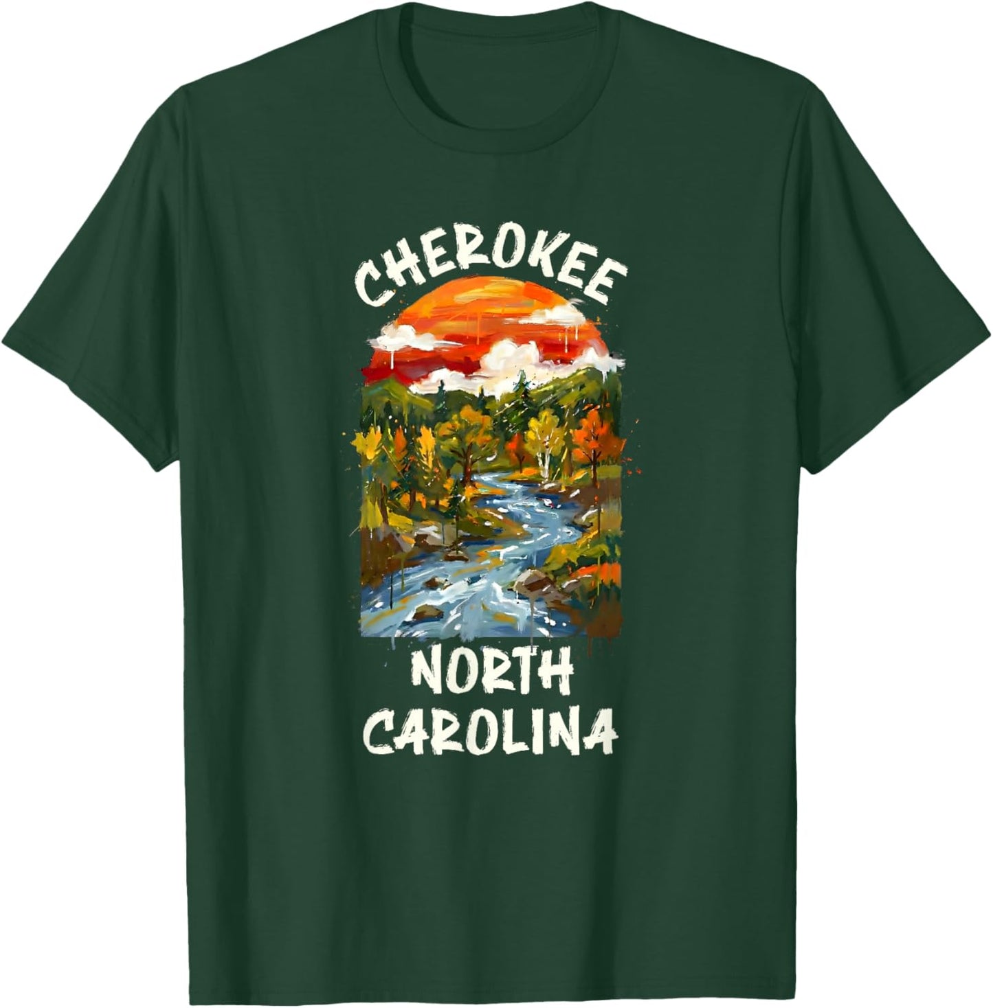 Cherokee North Carolina Mountains Vacation Road Trip T-Shirt - T-Shirt | Forest