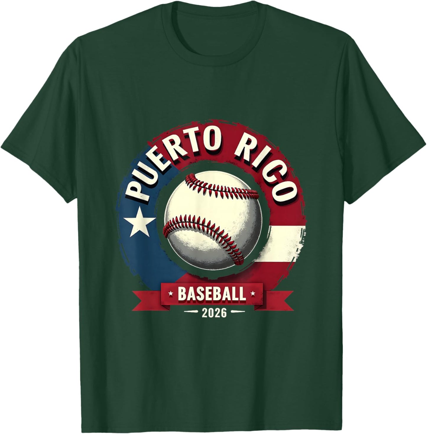 Puerto Rico Baseball 2026 Island Pride Sports Theme T-Shirt - T-Shirt | Forest