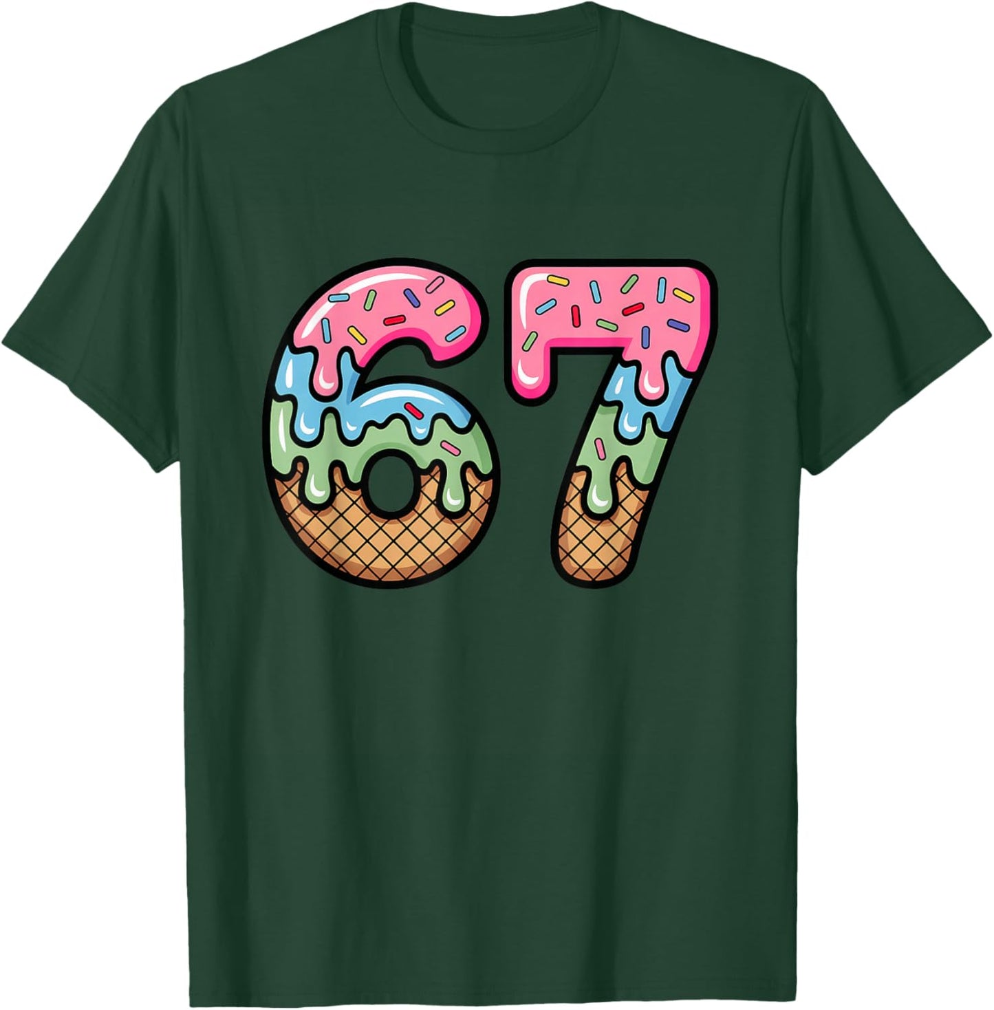 Ice Cream Drip Meme Funny Six Seven 67 Present T-Shirt - T-Shirt | Forest