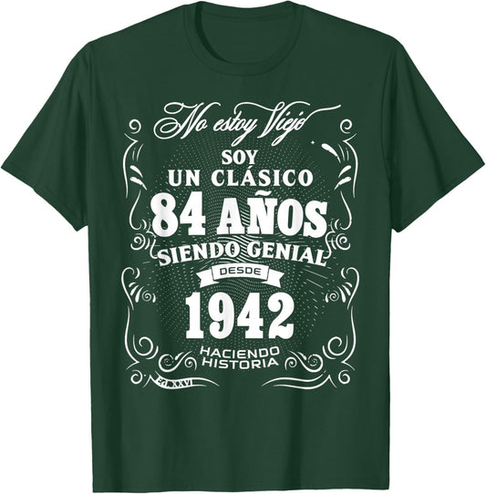 Vintage 84th Birthday Men Funny 1942 84 Birthday Spanish T-Shirt - T-Shirt | Forest