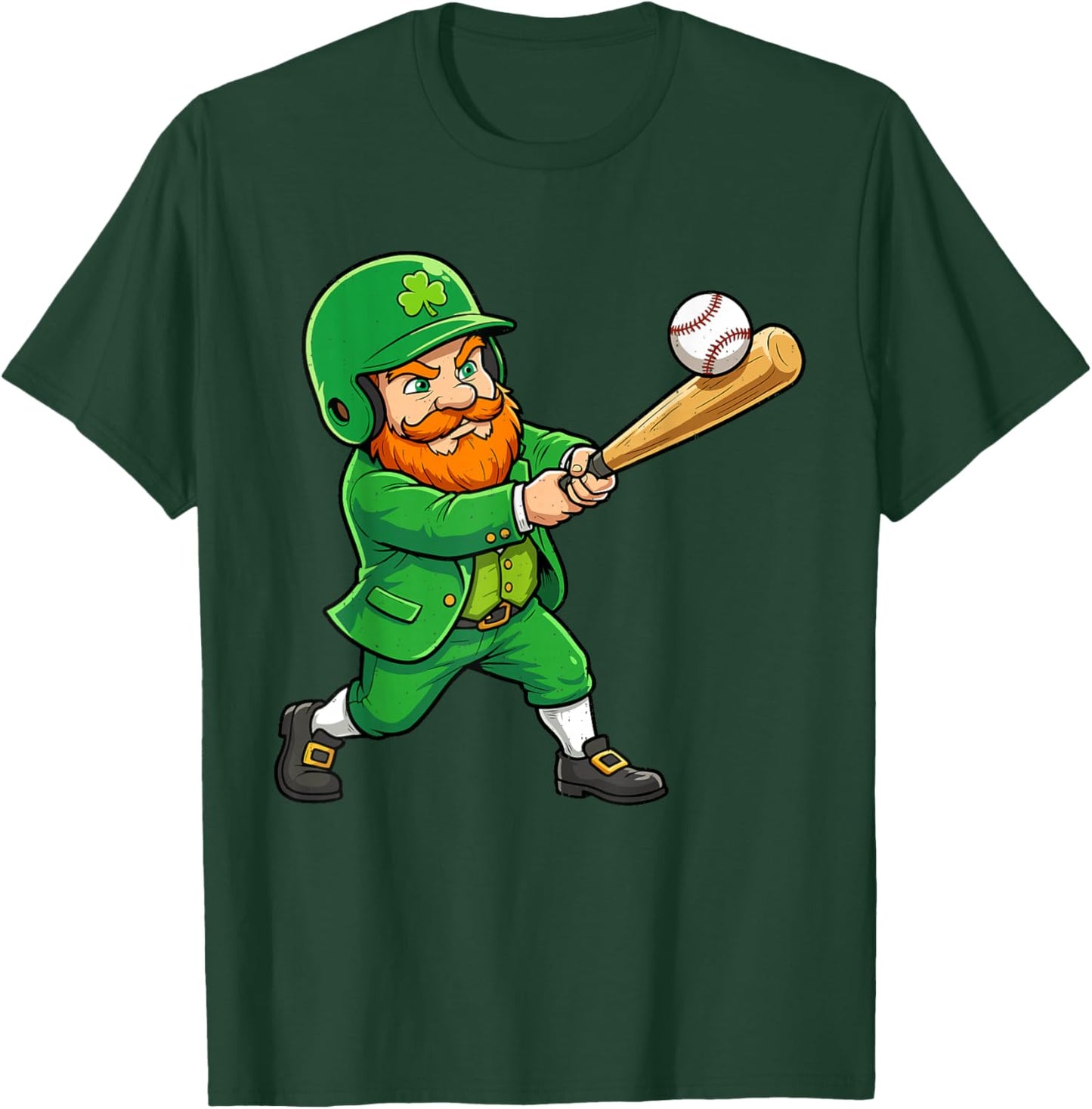 Leprechaun Baseball Green St Patricks Day Sport Men Boy Kids T-Shirt - T-Shirt | Forest