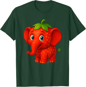 Funny Italian Brainrot Meme Kids Boys Strawberry Elephant T-Shirt - T-Shirt | Forest