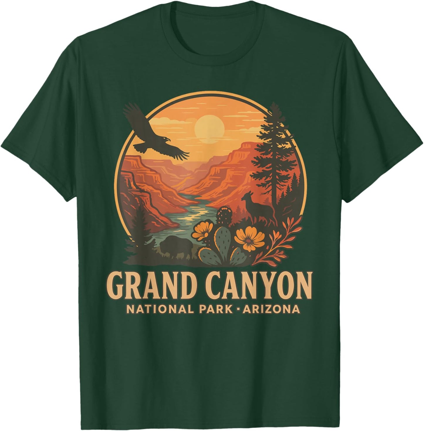 Grand Canyon National Park Hiking Souvenir Adventure Outdoor T-Shirt - T-Shirt | Forest