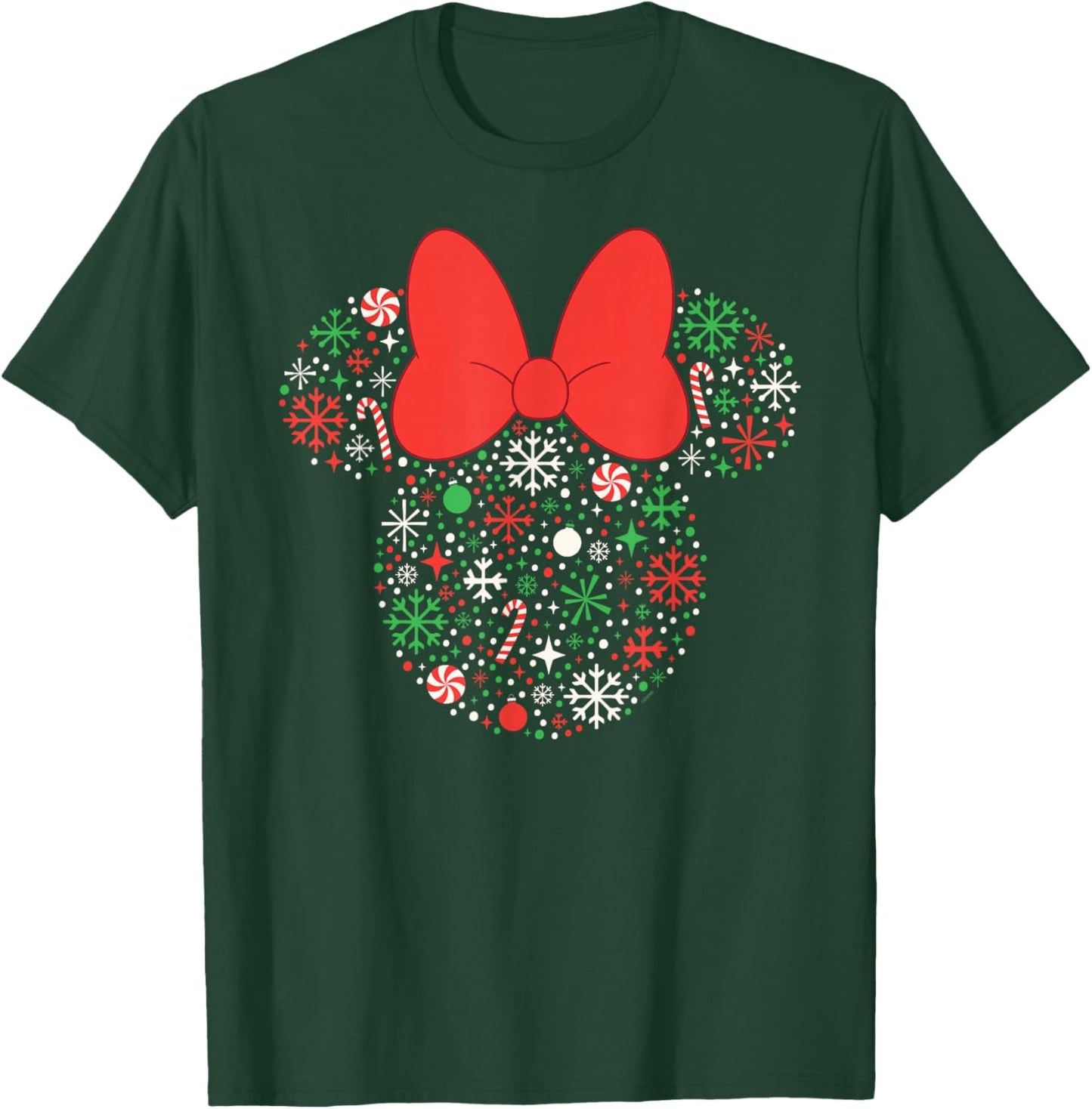 Disney Minnie Mouse Christmas Holiday Festive Filled Icon T-Shirt - T-Shirt | Forest