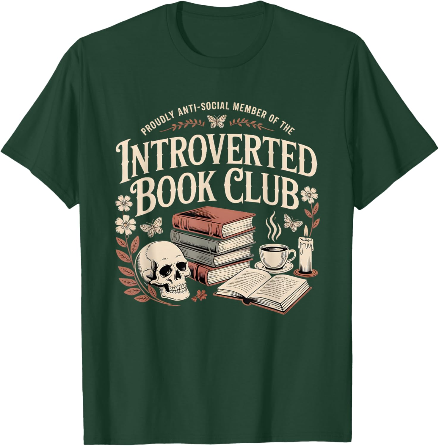 Retro Goth Proud Anti Social Member of Introverted Book Club T-Shirt - T-Shirt | Forest