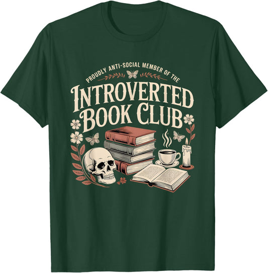 Retro Goth Proud Anti Social Member of Introverted Book Club T-Shirt - T-Shirt | Forest