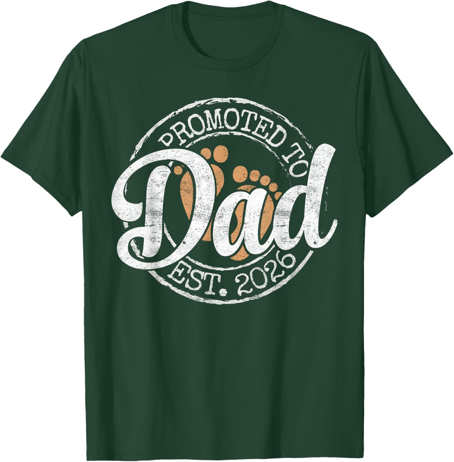 Promoted to Dad Est 2026 Stamp First Time Daddy to Be T-Shirt - T-Shirt | Forest