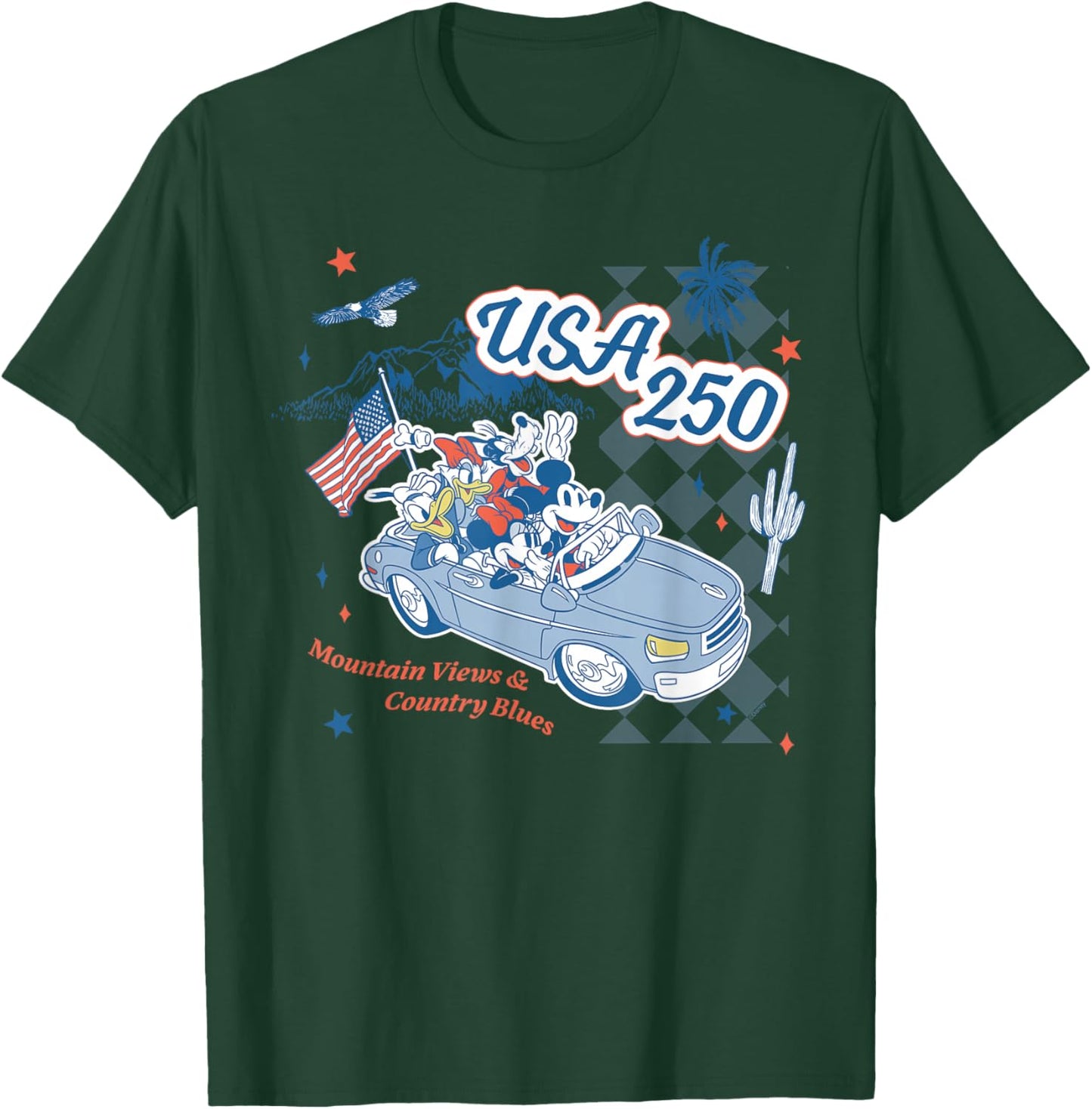 Disney Mickey & Friends USA 250 Fourth of July Americana T-Shirt - T-Shirt | Forest