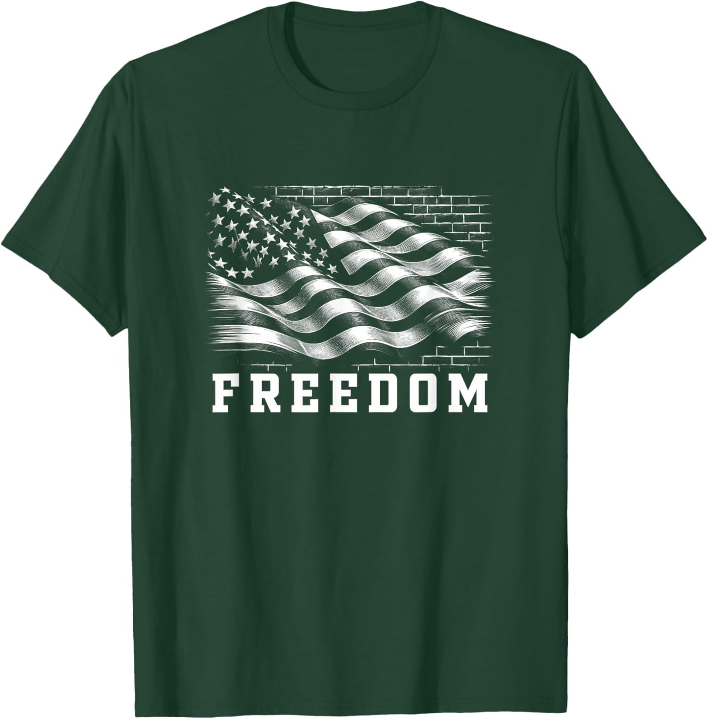 USA Flag Freedom T Shirt 4th of July Shirt Freedom T-Shirt - T-Shirt | Forest