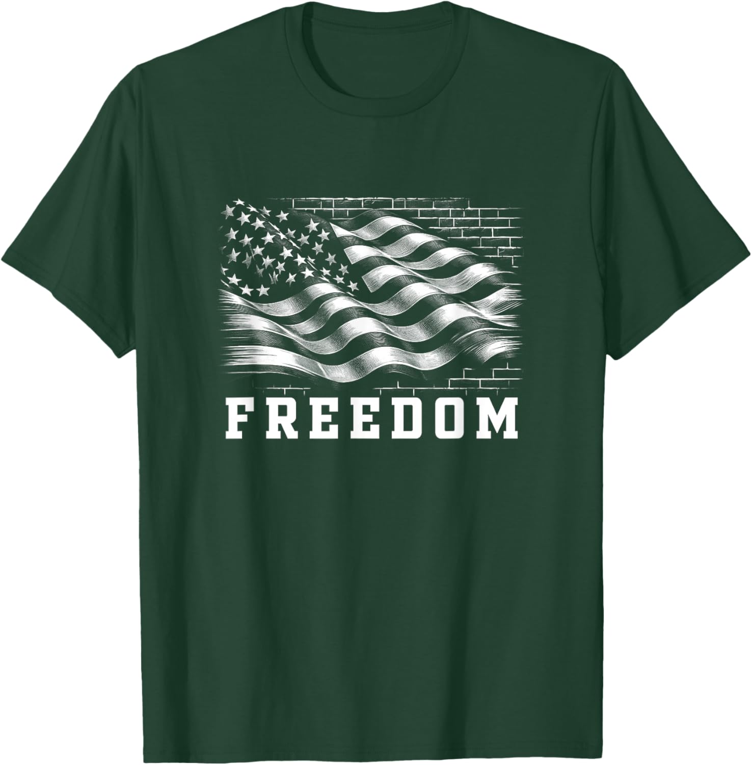 USA Flag Freedom T Shirt 4th of July Shirt Freedom T-Shirt - T-Shirt | Forest