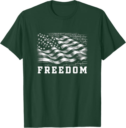 USA Flag Freedom T Shirt 4th of July Shirt Freedom T-Shirt - T-Shirt | Forest