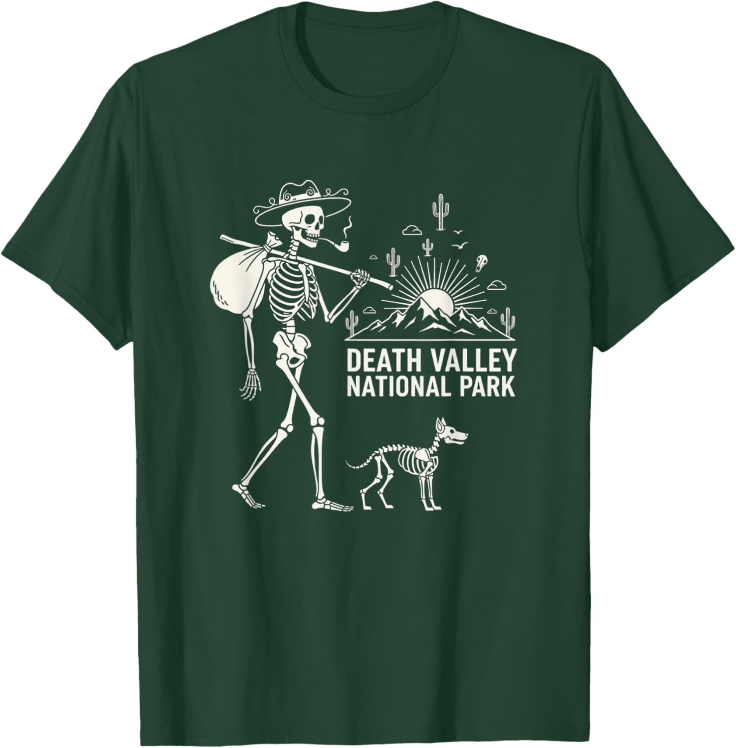 Death Valley National Park Skeleton Hiker Graphic, National T-Shirt - T-Shirt | Forest