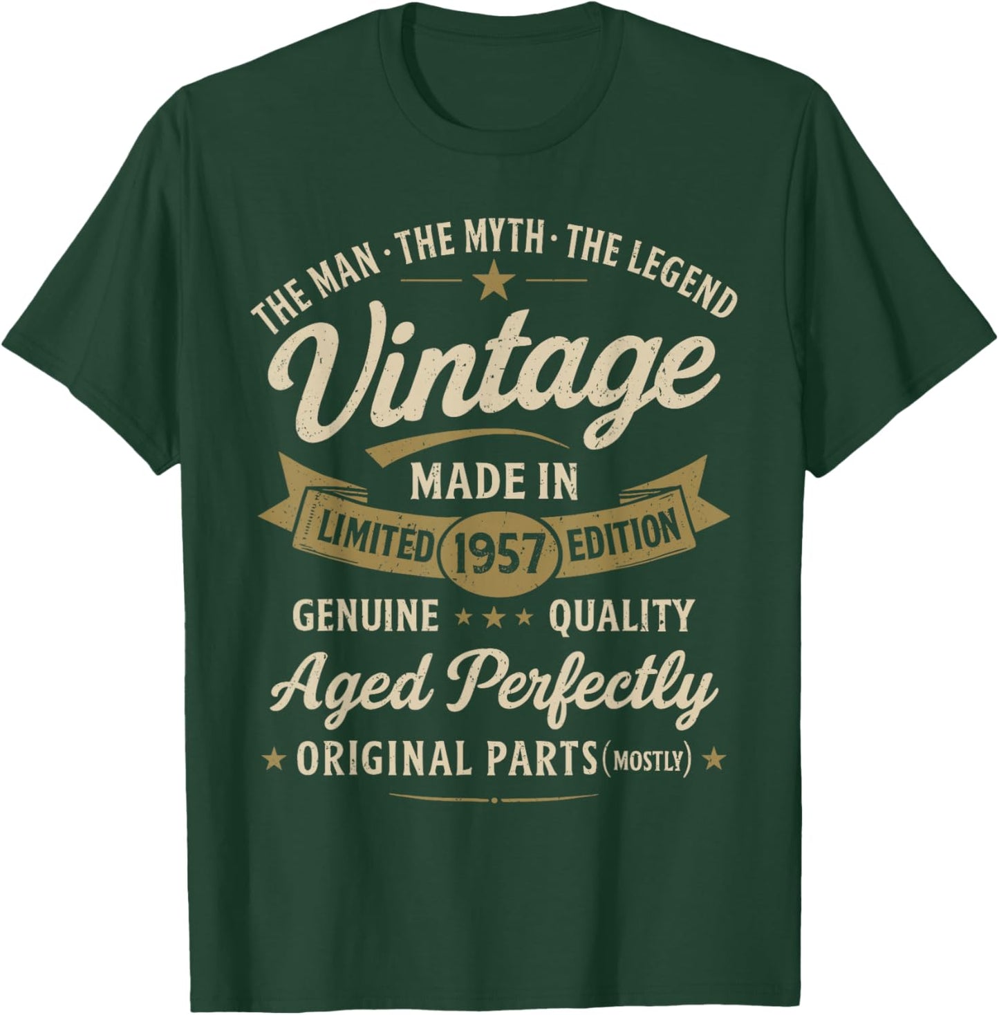 69th Birthday Gift Vintage 1957 Men Funny 69 Years Old 1957 T-Shirt - T-Shirt | Forest