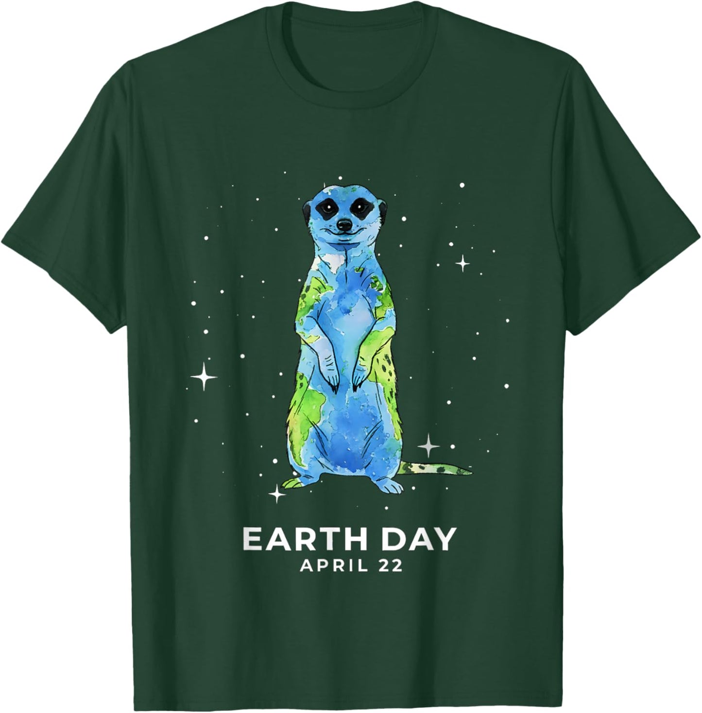 Earth Day 2026 Meerkat Art T-Shirt - T-Shirt | Forest