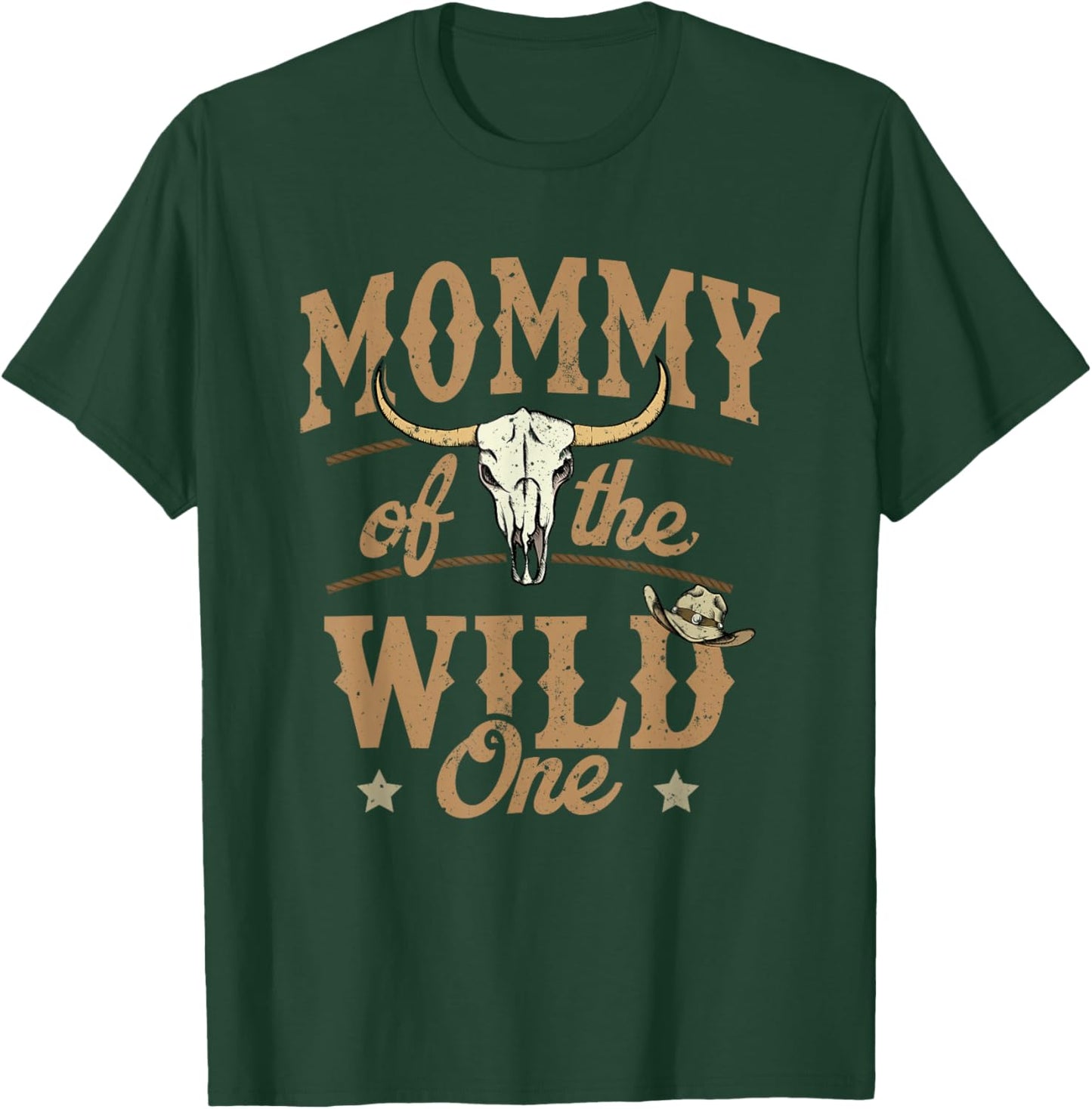Mommy of The Wild One Cowboy Western Rodeo Party Matching T-Shirt - T-Shirt | Forest