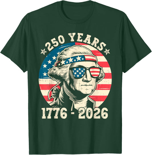 Flag Vintage 250 Years American 1776 2026 250th USA Birthday T-Shirt - T-Shirt | Forest