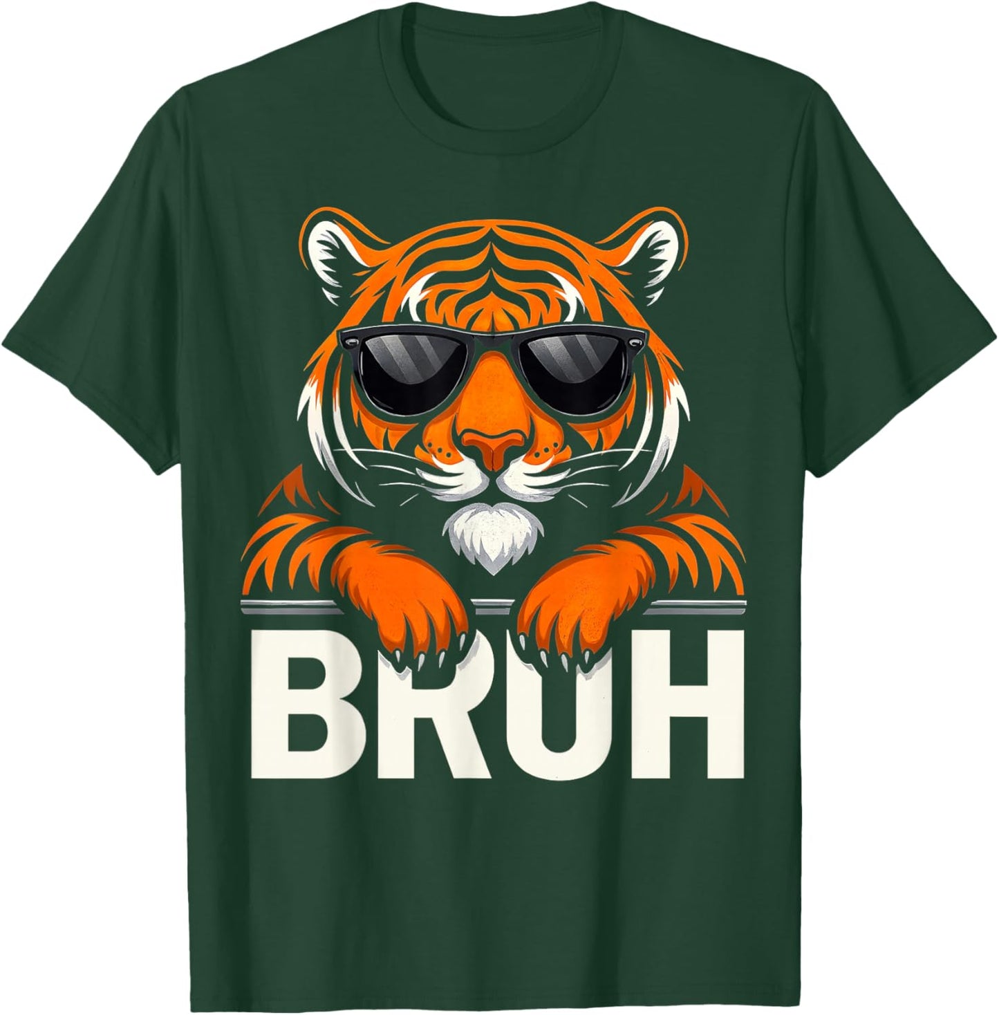 Vintage Retro Cool Tiger Bruh Graphic Gift Women Kid T-Shirt - T-Shirt | Forest