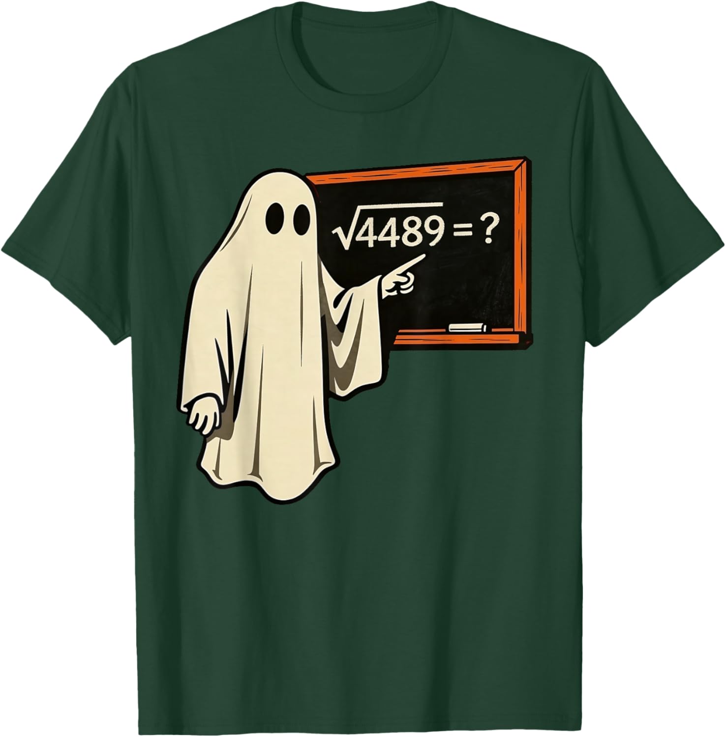 Square Root 67 Ghost Math Teacher 4489 Meme Funny Halloween T-Shirt - T-Shirt | Forest