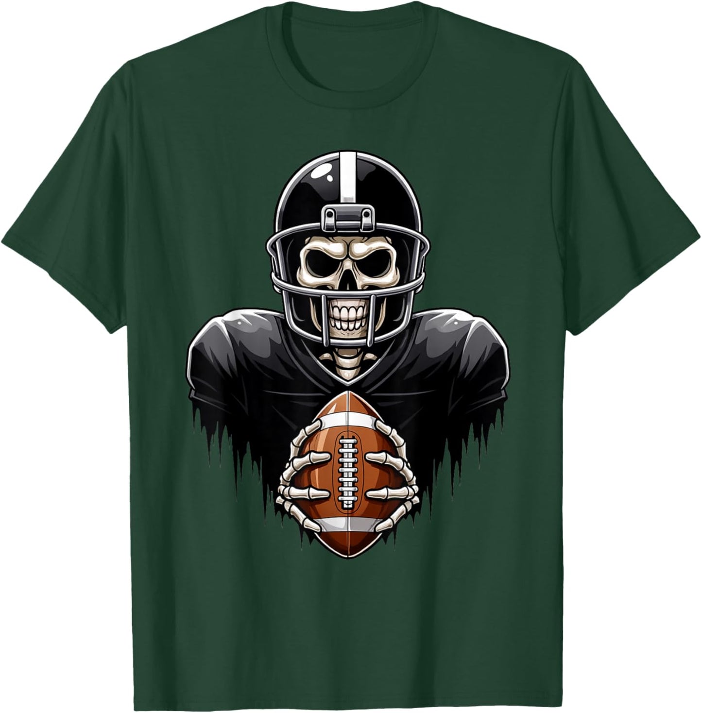 Skeleton Playing Football Player Halloween Costume Sports T-Shirt - T-Shirt | Forest