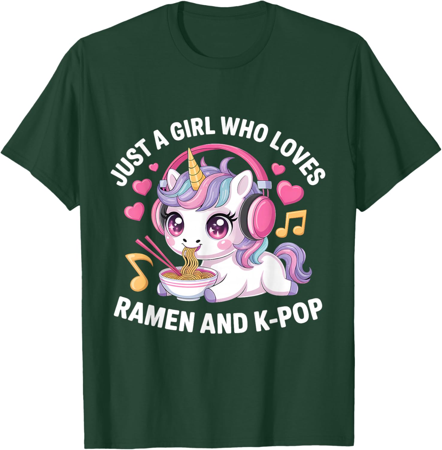 Just A Girl Who Loves Ramen and K-Pop Girl Kpop K Pop T-Shirt - T-Shirt | Forest