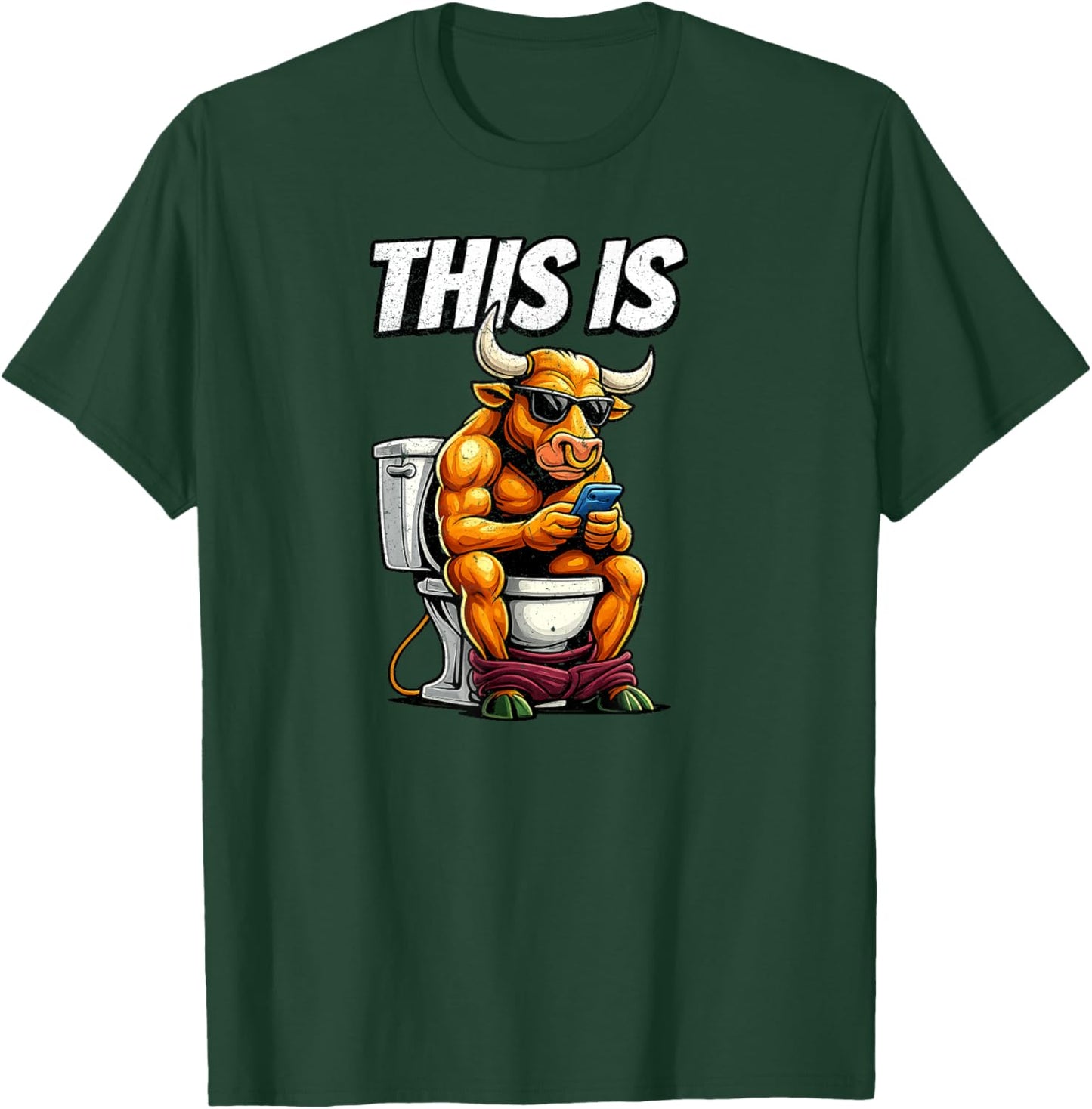 This is Some Bull Crap - Cow BS Toilet Humor Distressed Meme T-Shirt - T-Shirt | Forest