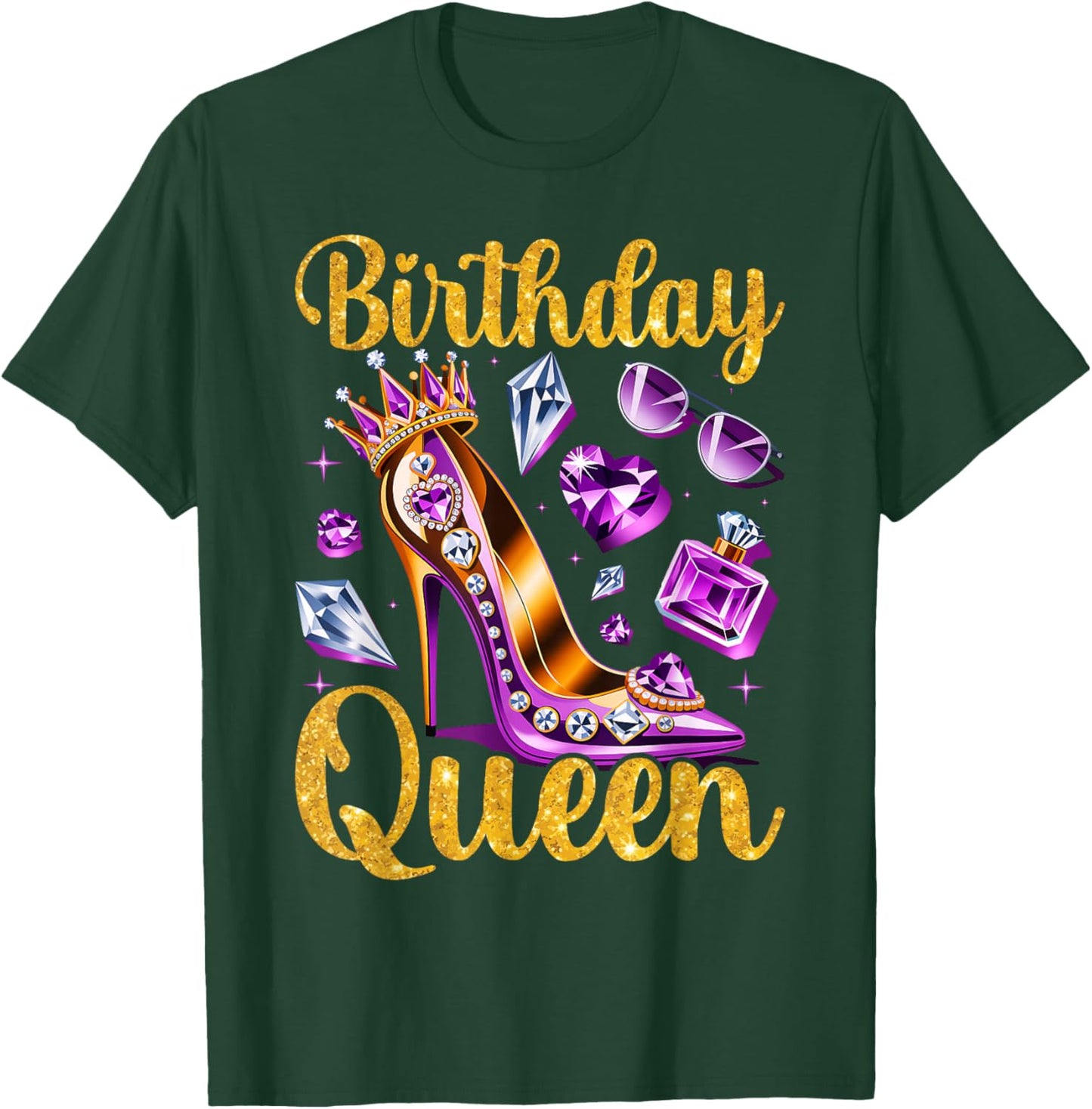 Queen Happy Birthday Party Girls Women T-Shirt - T-Shirt | Forest