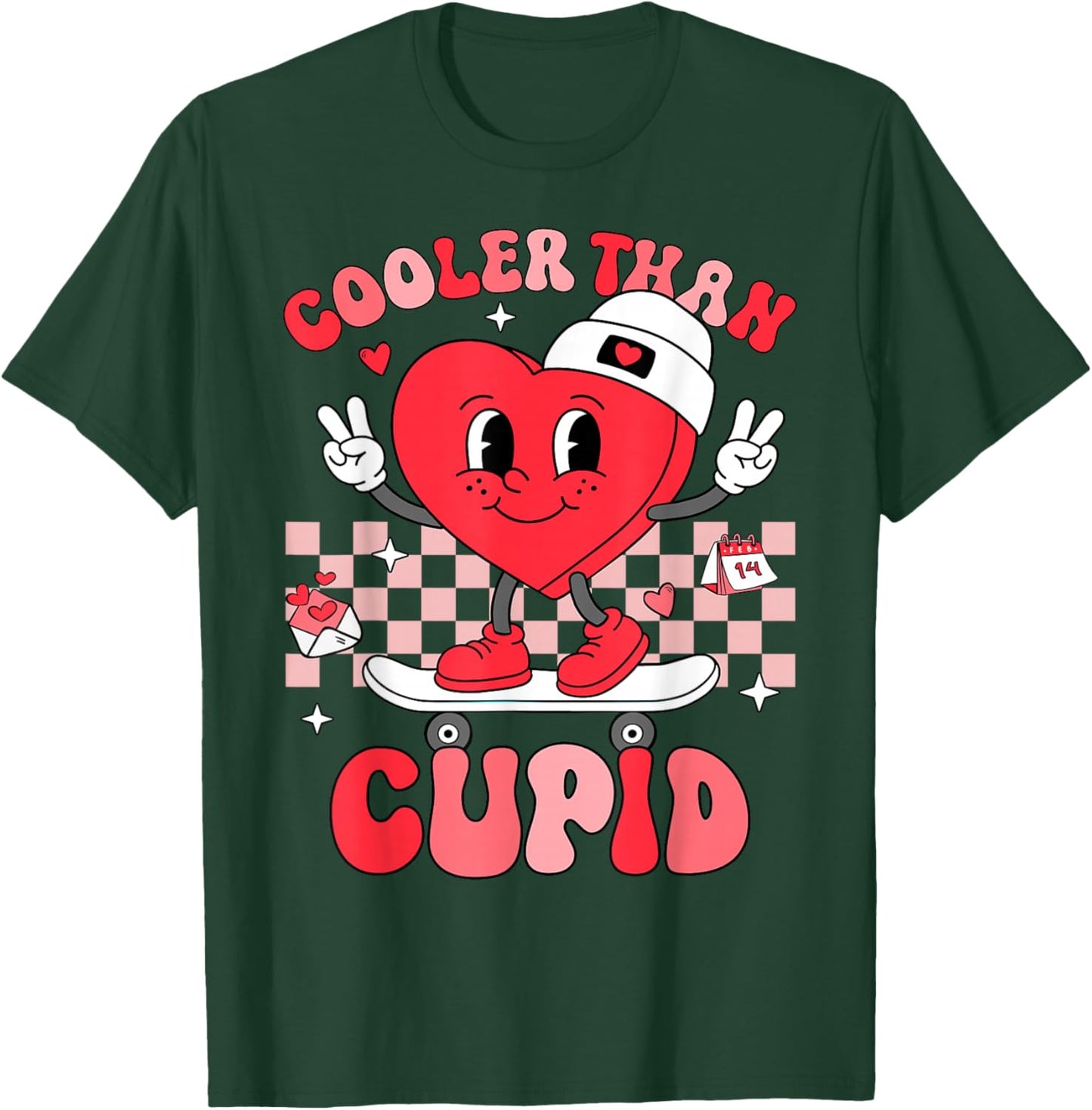 Cooler Than Cupid Valentines Day for Teens Kids Boys Girls T-Shirt - T-Shirt | Forest
