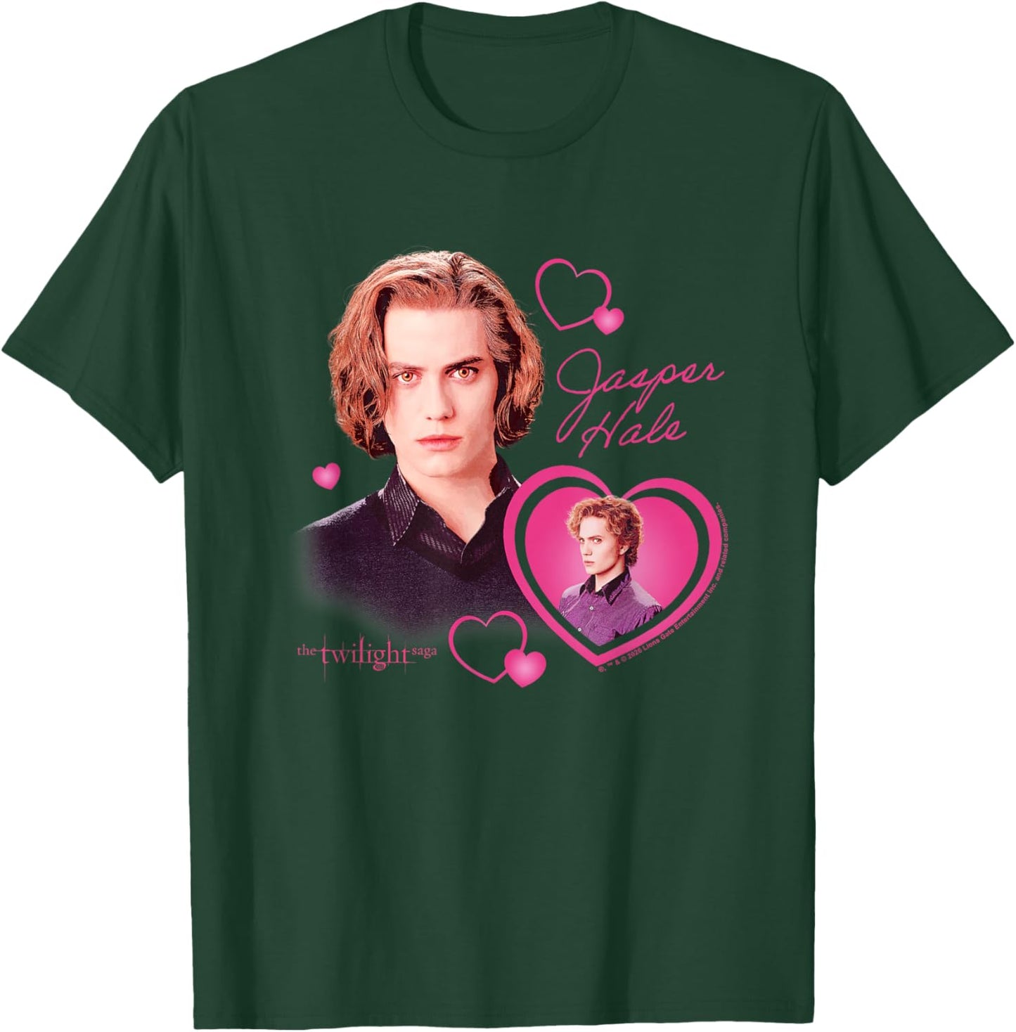 Twilight Jasper Hale Hearts Vampire Crush Movie T-Shirt - T-Shirt | Forest