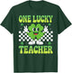 Groovy One Lucky Teacher Retro Shamrock St Patricks Day T-Shirt - T-Shirt | Forest