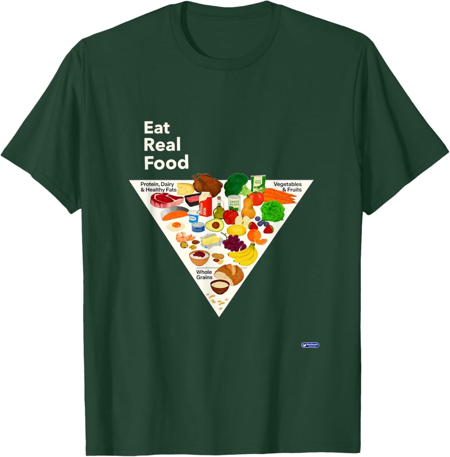 Eat Real Food New Food Pyramid 2026 T-Shirt - T-Shirt | Forest