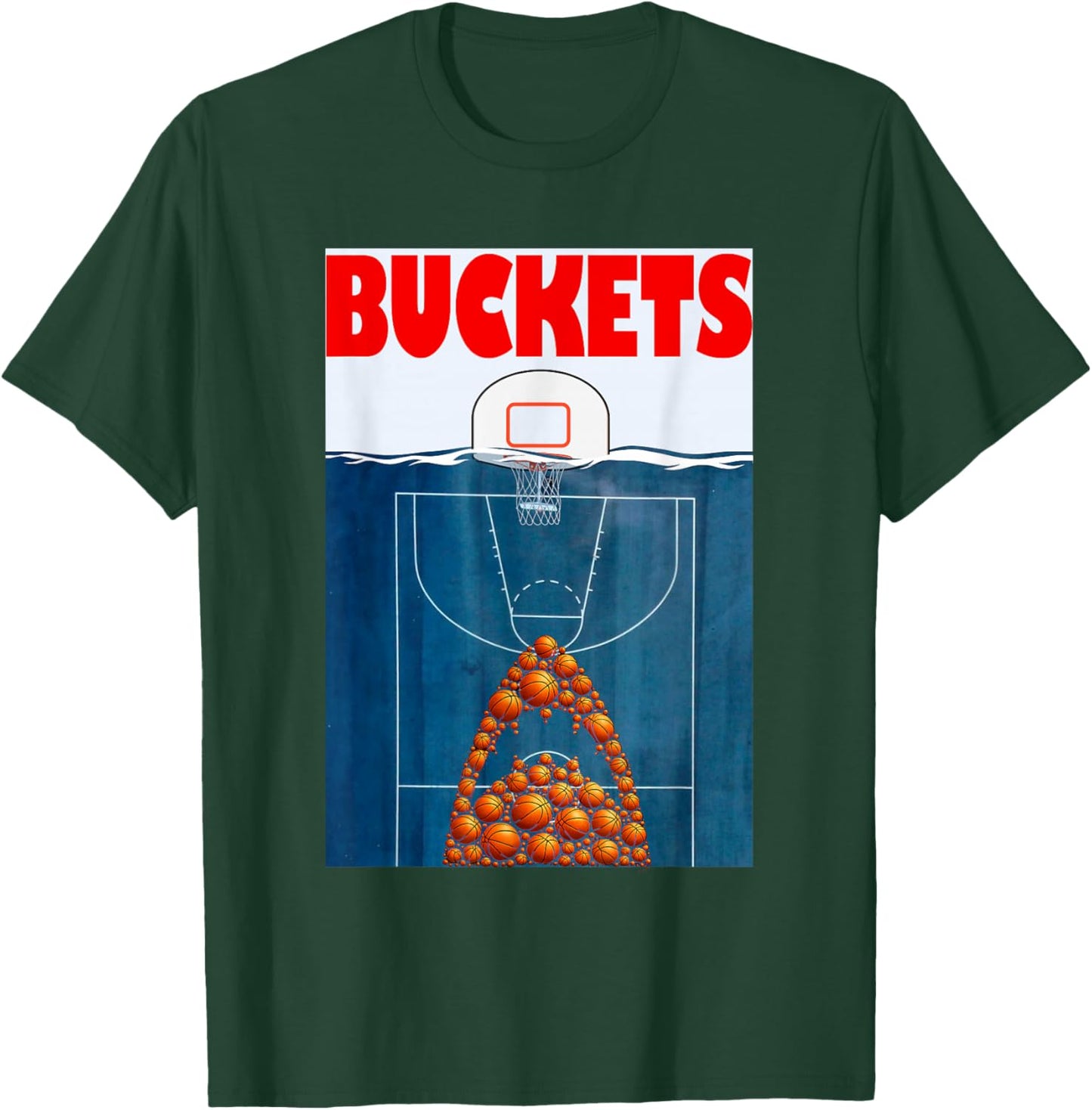 Basketball Player Buckets Basketball Shark Bball T-Shirt - T-Shirt | Forest
