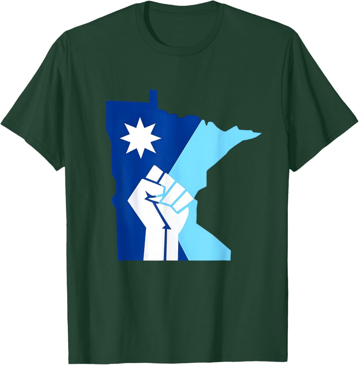 Minnesota Strong, Raised Fist Flag, State Pride Protest T-Shirt - T-Shirt | Forest