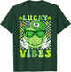 Funny Lucky Vibes Smile Face St Patricks Day Men Women Kid T-Shirt - T-Shirt | Forest