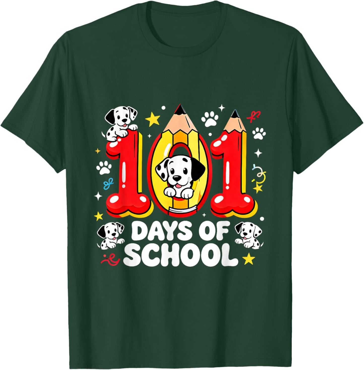 101 Days of School Cute Puppy Classroom Design T-Shirt - T-Shirt | Forest