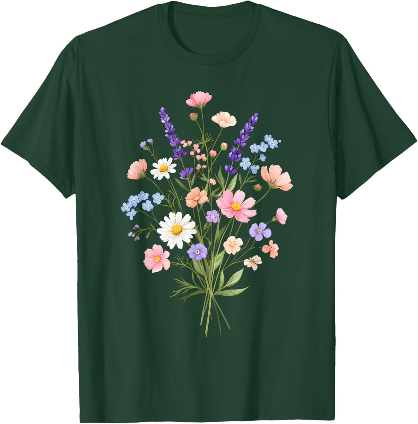 Flowers Women Wildflower Floral Gardening Summer Flowers T-Shirt - T-Shirt | Forest