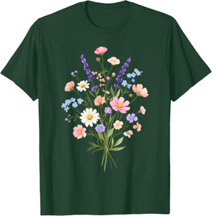 Flowers Women Wildflower Floral Gardening Summer Flowers T-Shirt - T-Shirt | Forest