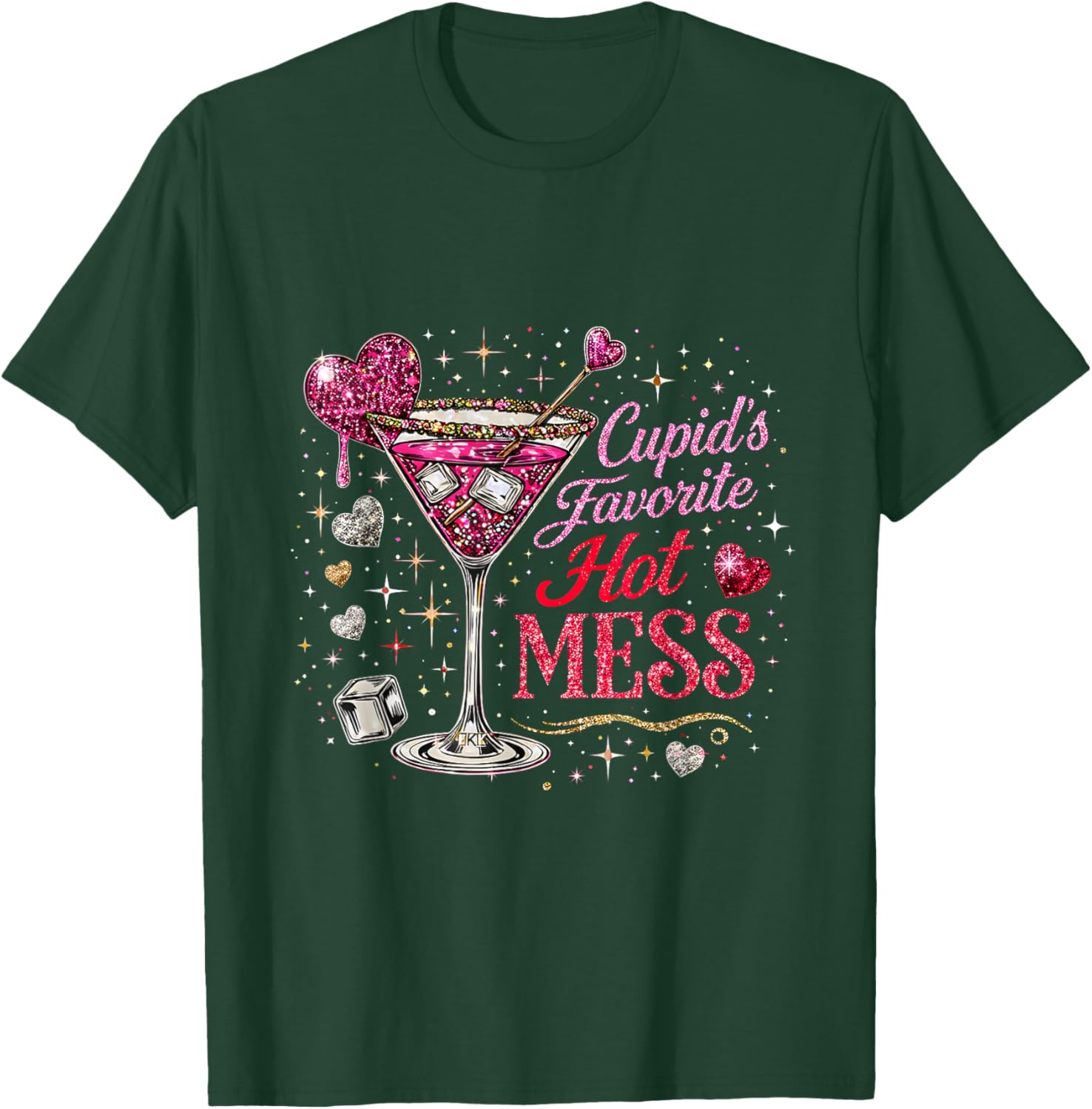 Valentine Even Cupid Need Margarita Retro Trendy Romantic T-Shirt - T-Shirt | Forest