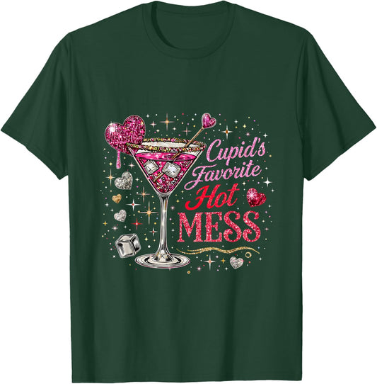 Valentine Even Cupid Need Margarita Retro Trendy Romantic T-Shirt - T-Shirt | Forest