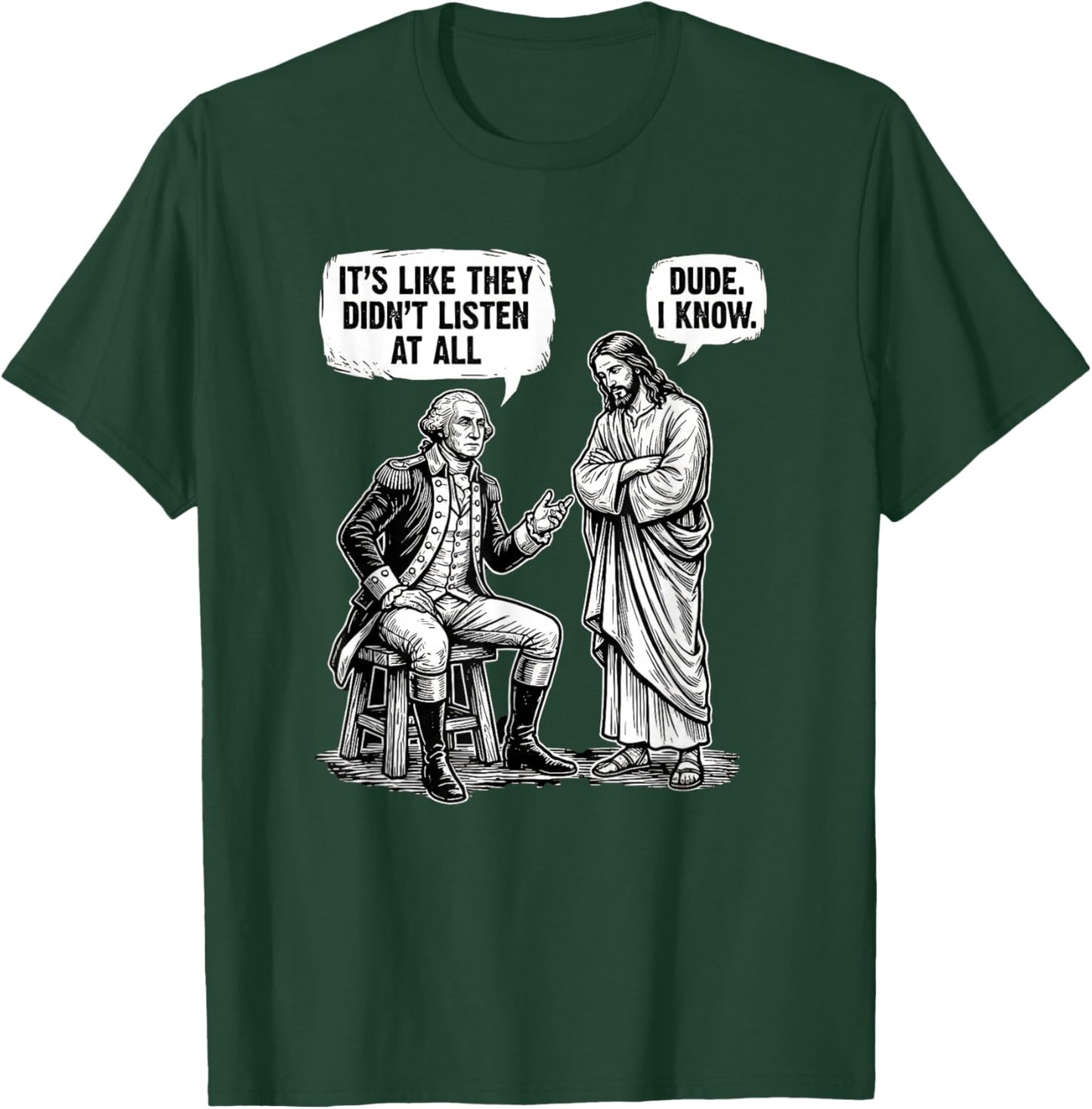 Funny Meme Design George Washington Jesus Bro Same T-Shirt - T-Shirt | Forest