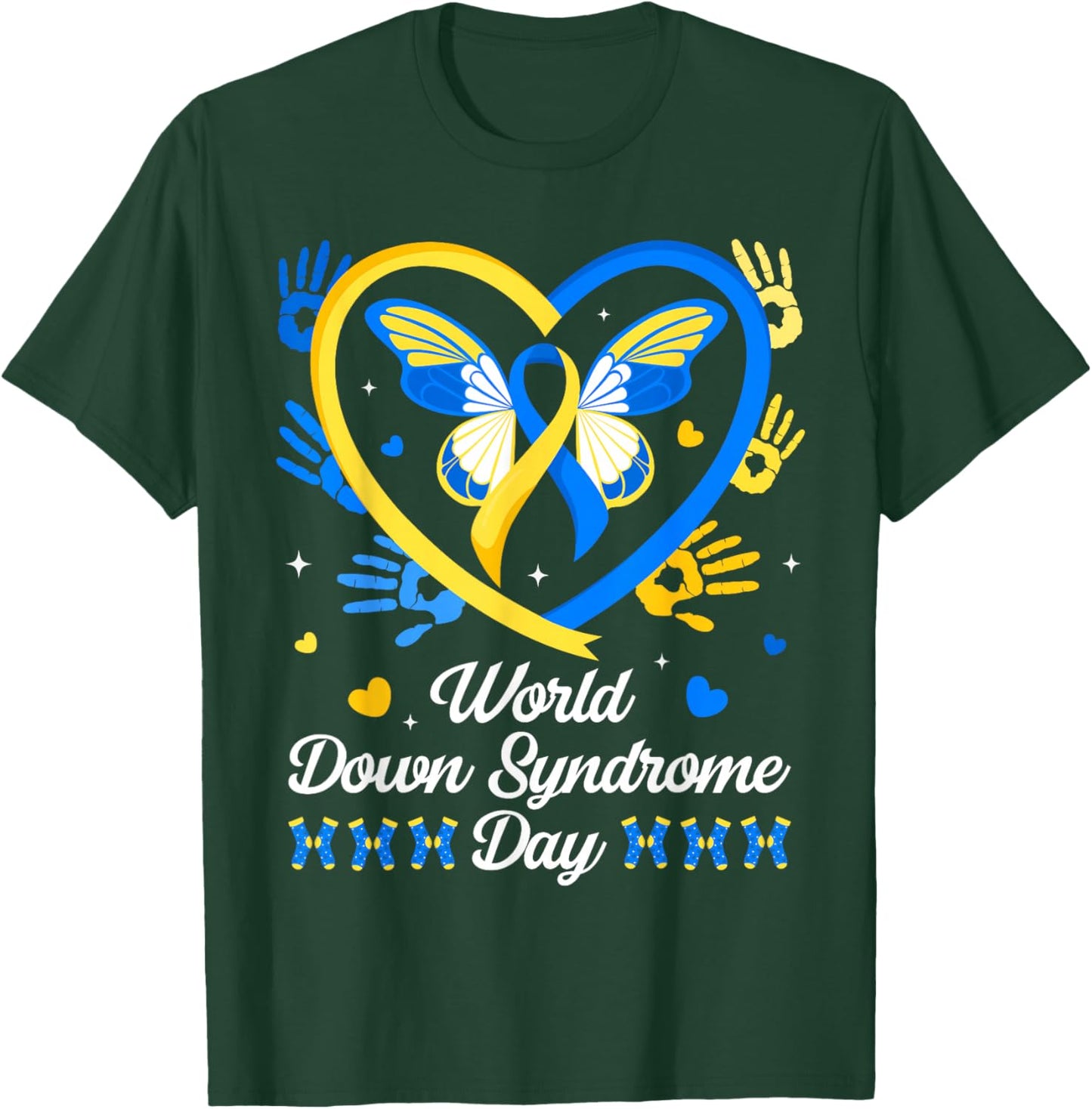 World Down Syndrome Day Awareness Rock Your Socks T21 Heart T-Shirt - T-Shirt | Forest