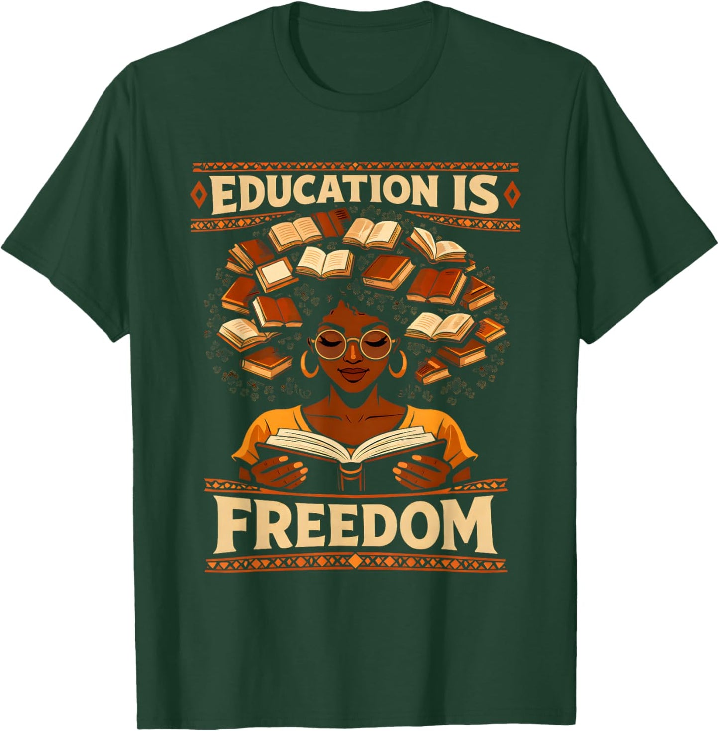 Black History Teacher Education is Freedom Women Girls Kids T-Shirt - T-Shirt | Forest